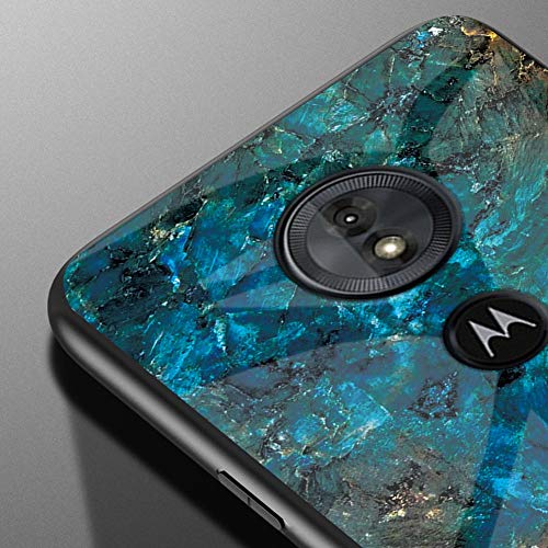 Yoota Funda Motorola Moto G6 Play, Trasera de Cristal Templado Anti-rasguños [Textura mármol] Tapa Borde de Silicona Suave Cáscara Protectora para Motorola Moto G6 Play - Sangre Roja