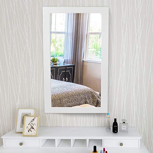 Yorbay Armario para Joyas - Armario Joyero Montado en la Pared con Espejo, con Imán y Llaves, Blanco Reutilizable