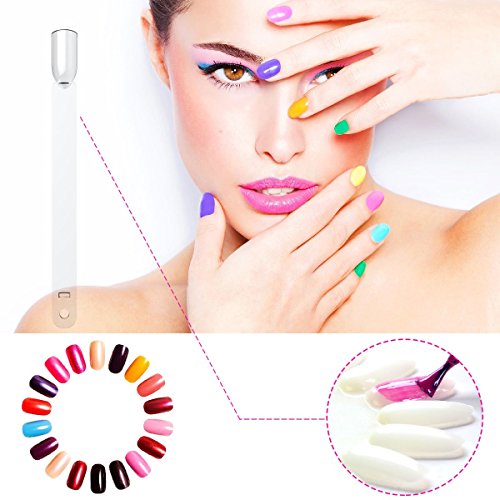 YoungRich Juego de 2 Unidades de 100 Uñas Postizas con Forma de Abanico para Decoración de Uñas con Tornillo de Anillo de Metal para Bricolaje Diseño de Gel Transparente