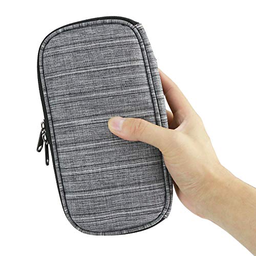 YOUSHARES Insulina Bolsa Para Viaje - Diabéticos Estuche Para Adrenalina y Otros Medicamentos y Plumas con 2 Bolsas de Gel, Doble Capa Gris