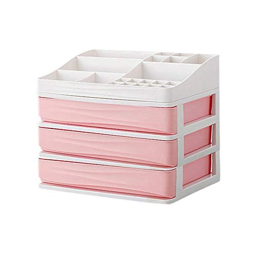 YouthUnion Organizador para Cosméticos, Caja Maquillaje Cajones con Capas para Arreglar Lápiz Labial Joya Mujer Acrílico Transparente (Rose, s-3)