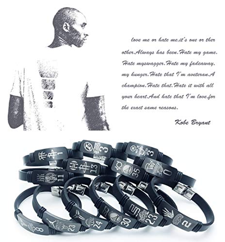 YTBLF Caja De Hierro De La Pulsera De La Estrella del Baloncesto Pulsera De La Pulsera De Los Deportes del Silicón De Kobe Curry James,Messi