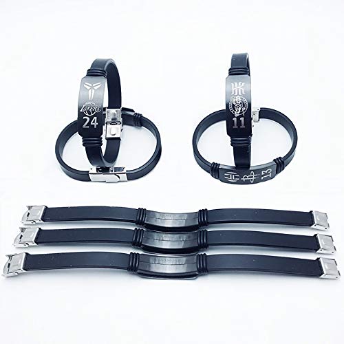 YTBLF Caja De Hierro De La Pulsera De La Estrella del Baloncesto Pulsera De La Pulsera De Los Deportes del Silicón De Kobe Curry James,Messi