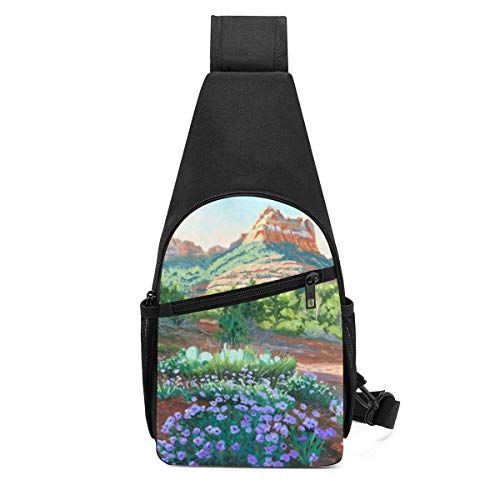 yting Verbena In Bloom, Mochila Cruzada para el Pecho al Aire Libre, Bolsa de Viaje, Bicicleta, Gimnasio, Resistente a Las Arrugas, Mochila para Mujeres, Hombres y Adolescentes