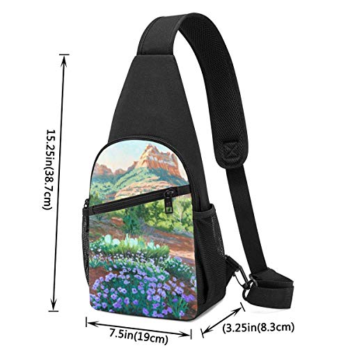 yting Verbena In Bloom, Mochila Cruzada para el Pecho al Aire Libre, Bolsa de Viaje, Bicicleta, Gimnasio, Resistente a Las Arrugas, Mochila para Mujeres, Hombres y Adolescentes