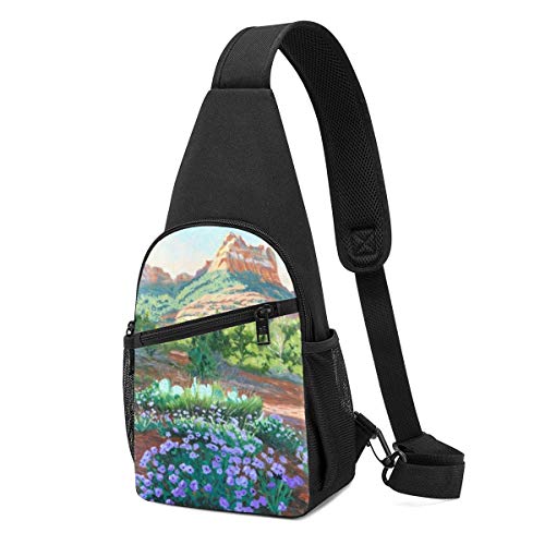 yting Verbena In Bloom, Mochila Cruzada para el Pecho al Aire Libre, Bolsa de Viaje, Bicicleta, Gimnasio, Resistente a Las Arrugas, Mochila para Mujeres, Hombres y Adolescentes