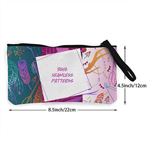 Yuanmeiju Boho Set Patrones sin Costuras Imagen Vectorial Lienzo Lindo Cambio Monedero Monedero Bolsa Bolsa Cremallera Titular Monedero Correa de muñeca Maquillaje Estuche de lápices Personalizado
