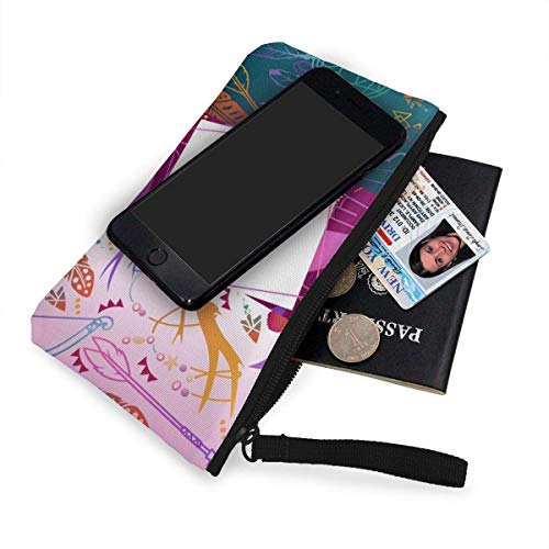 Yuanmeiju Boho Set Patrones sin Costuras Imagen Vectorial Lienzo Lindo Cambio Monedero Monedero Bolsa Bolsa Cremallera Titular Monedero Correa de muñeca Maquillaje Estuche de lápices Personalizado