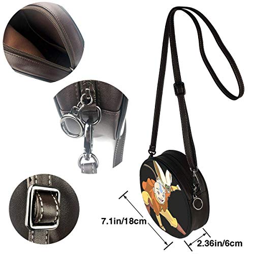 Yuanmeiju Bolso de hombro redondo Last Legend Airbender Of Korra Aang Crossbody Handbag,Beach Bag Woven Shoulder Leather Round Bag Shoulder Leather Straps