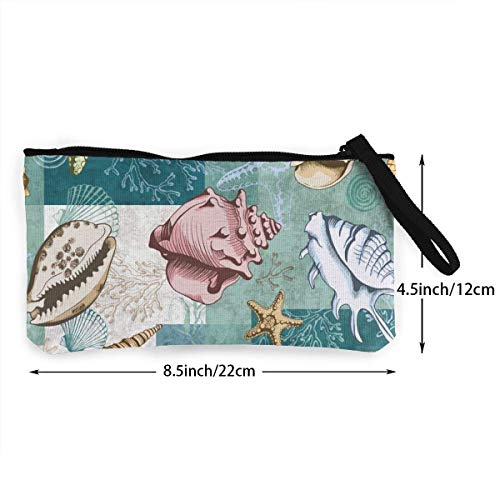 Yuanmeiju Cartera de Lona de corales y Estrellas de mar Exquisitos monederos El Monedero de Lona pequeño se Utiliza para Guardar Monedas, identificación y Otros