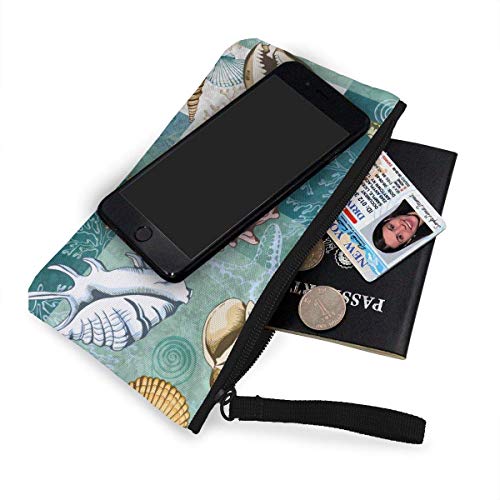 Yuanmeiju Cartera de Lona de corales y Estrellas de mar Exquisitos monederos El Monedero de Lona pequeño se Utiliza para Guardar Monedas, identificación y Otros