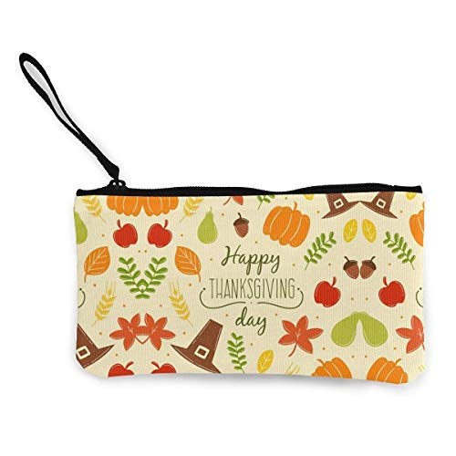 Yuanmeiju Cartera Unisex del Monedero de la Lona de la Cremallera del Modelo de la acción de Gracias, compone el Bolso