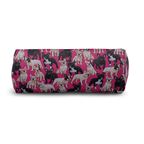 Yuanmeiju French Bulldogs Dogs Pets Puppy Estuche Large Capacity Pen Bag Zipper Makeup Bag Travel Sunglasses Holder Stationery Bag for School Office