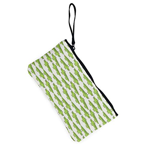 Yuanmeiju Monedero Unisex, Bolsos para Monedas, Mini cocodrilo Verde Lima Monedero de Lona para Mujer Monedero pequeño para Cambio Monedero-Portatarjetas Cartera para teléfono Bolsa de Almacenamiento