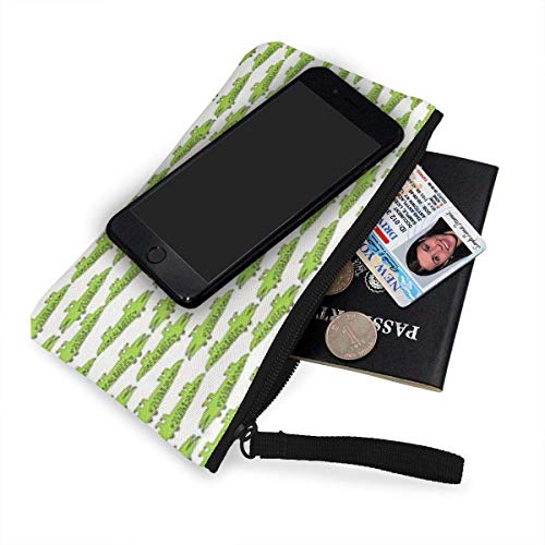 Yuanmeiju Monedero Unisex, Bolsos para Monedas, Mini cocodrilo Verde Lima Monedero de Lona para Mujer Monedero pequeño para Cambio Monedero-Portatarjetas Cartera para teléfono Bolsa de Almacenamiento