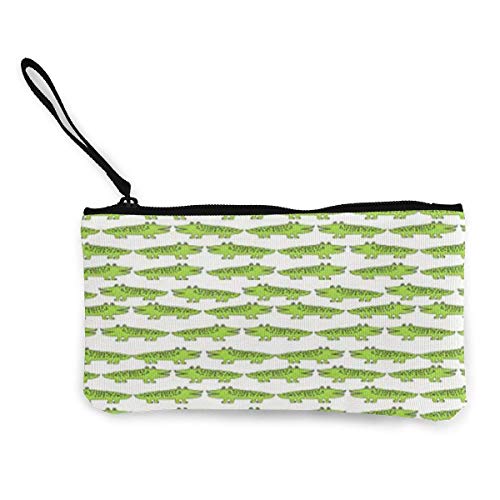 Yuanmeiju Monedero Unisex, Bolsos para Monedas, Mini cocodrilo Verde Lima Monedero de Lona para Mujer Monedero pequeño para Cambio Monedero-Portatarjetas Cartera para teléfono Bolsa de Almacenamiento