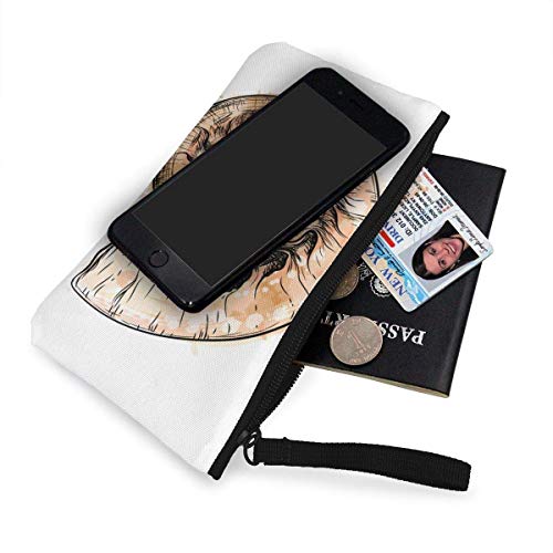 Yuanmeiju Sección de Concha de Nautilus aislada en Billetera de Lona Negra Exquisitos monederos El Monedero de Lona pequeño se USA para Guardar Monedas, identificación y Otros