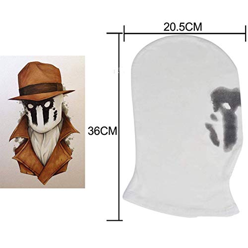 Yuanxianglong Máscara de Watchmen Rorschach, la máscara Original de Mancha de Tinta de Rorschach en Movimiento, máscara de Lycra de Cabeza Completa para Disfraz de Halloween Unisex (Estilo A)