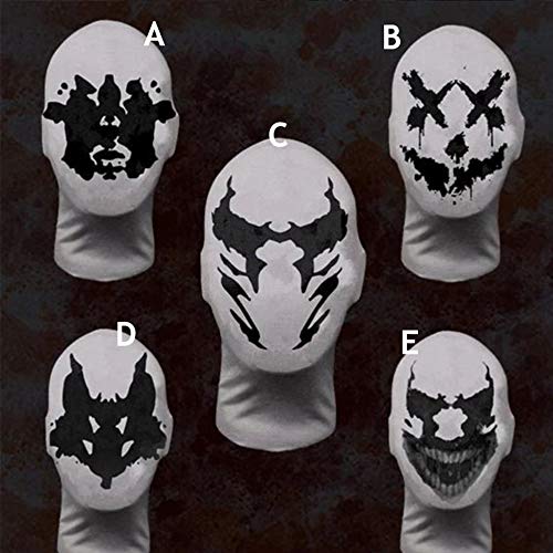 Yuanxianglong Máscara de Watchmen Rorschach, la máscara Original de Mancha de Tinta de Rorschach en Movimiento, máscara de Lycra de Cabeza Completa para Disfraz de Halloween Unisex (Estilo A)
