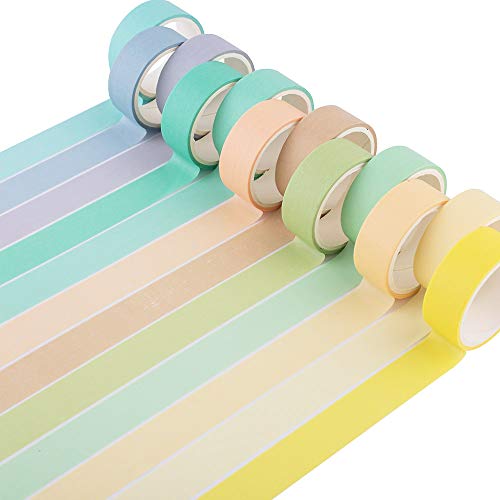 Yubbaex 12 Rollos Washi Tapes Set de Cinta Adhesiva Washi Cinta Adhesiva Decorativa para Scrapbooking DIY Manualidades (Macaron 15mm de ancho)