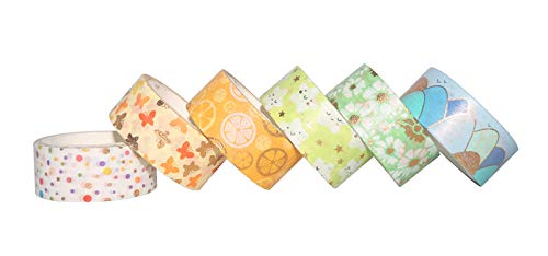 YUBBAEX Washi Tape Set cinta adhesiva decorativa Washi Glitter Adhesivo de Cinta Decorativa para DIY Crafts Scrapbooking (Lámina de oro 15MM de ancho 12 Rollo)