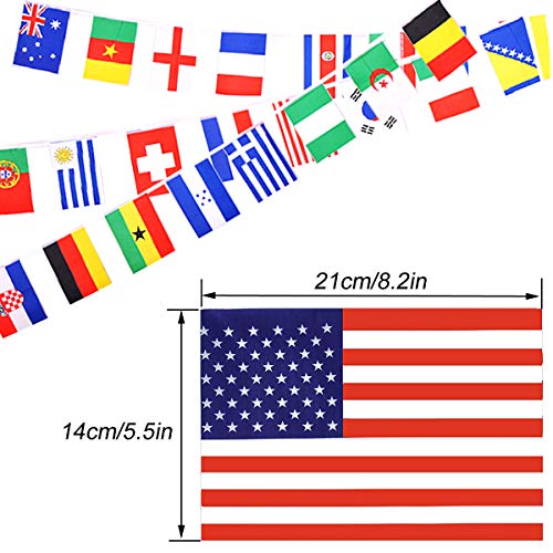 YuChiSX Juego de 100 Banderas de países Diferentes, Banderas internacionales del Mundo, decoración de Fiesta, para decoración de Fiesta de Bar, 25 Metros, Decoración para Gran Apertura,Varios Nación