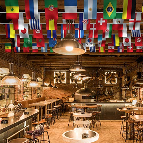 YuChiSX Juego de 100 Banderas de países Diferentes, Banderas internacionales del Mundo, decoración de Fiesta, para decoración de Fiesta de Bar, 25 Metros, Decoración para Gran Apertura,Varios Nación
