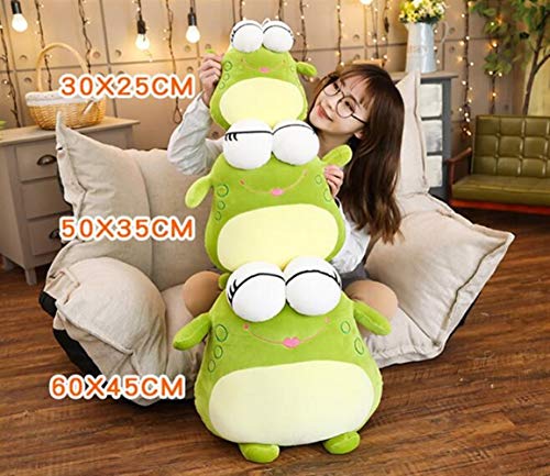 Yuhualiyi123 Grandes Ojos Almohada Linda de la Manera Creativa Suave de la Felpa del Regalo de cumpleaños for niños Juguetes de Peluche Vivid Almohadas Moda (Color : Green, Size : 60cm)