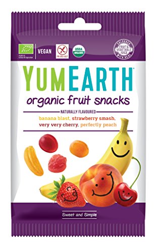YumEarth - Pack de 6 bolsitas de 50g de Gominolas orgánicas con sabor a fruta
