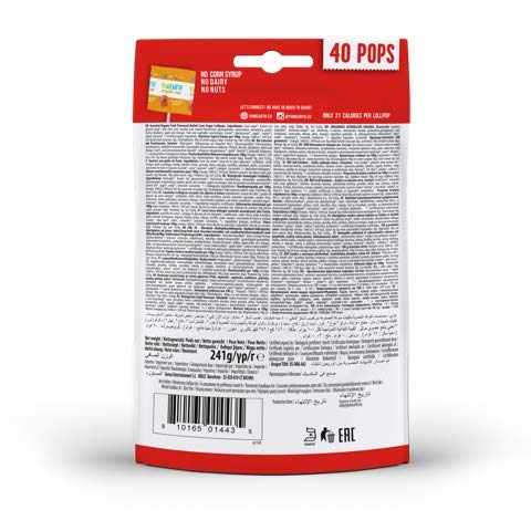 YumEarth - Piruletas Orgánicas de Frutas 8 sabores: Granada, Sandía, Fresa, Uva, Cereza, Melocotón, Frutos rojos y Mango - 40 unidades