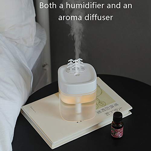 YUMEIGE Humidifiers Pequeño humidificador portátil Inicio residencia de Estudiantes con Dormitorio difusor de Aroma luz de la Noche de la Cama humidificador, Ajuste de Dos velocidades, Timing 4h