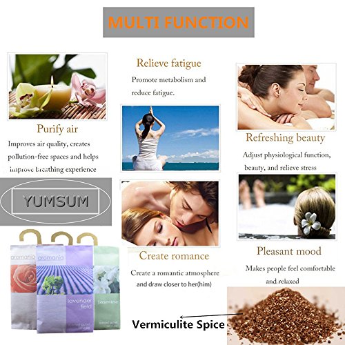 YUMSUM 8 Paquetes de fragancias perfumadas perfumadas de la Ropa Perfume para los cajones y los armarios, 20g / Packada,20g