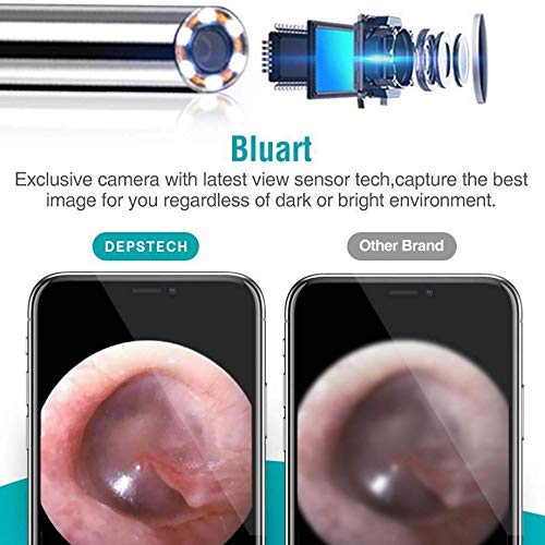 YWAWJ Examen con espéculo inalámbrica otoscopio, cámara de inspección del oído 4.3mm Ultra-Delgada WiFi de Alta definición Visual del oído de la cámara del Canal de Endoscopia