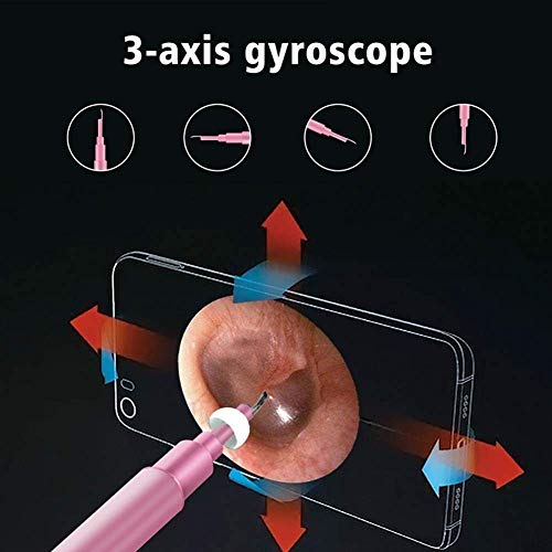 YWAWJ Oído otoscopio Digital otoscopio Iluminado Inteligente de Alta definición Visual del conducto auditivo del endoscopio de la cámara - Kit de Limpieza de Orejas - Inspección del oído