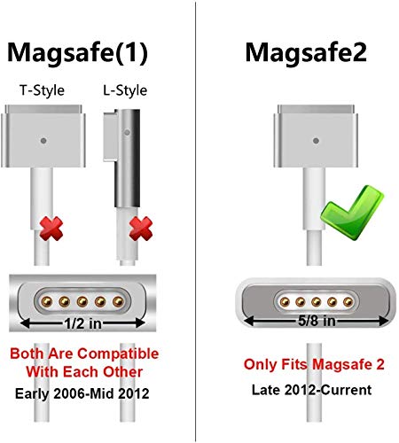 Ywcking - Cargador magnético para Mac Book Air, 45 W, compatible con Mac Air 11 y 13 pulgadas, mediados de 2012, 2013, 2014, 2015, 2017, modelos A1465 A1466