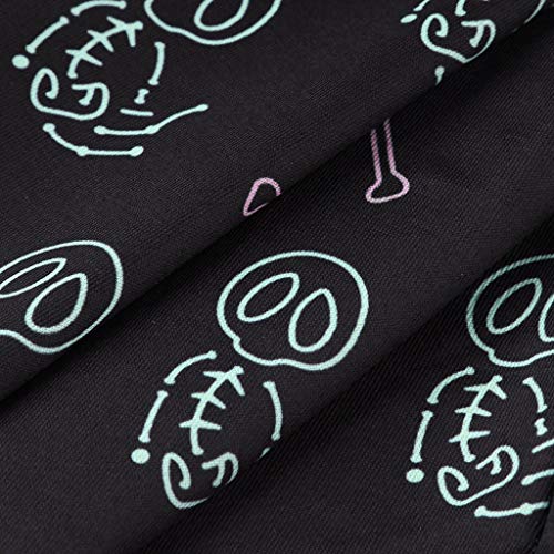 YWLINK Conjunto De Pijama Familiar Camiseta De Manga Larga con Estampado De Esqueleto Arriba+Pantalones Juegos De rol De Halloween Pijama De Fiesta Mezclas De AlgodóN Pijama De Hombre(Negro,S)