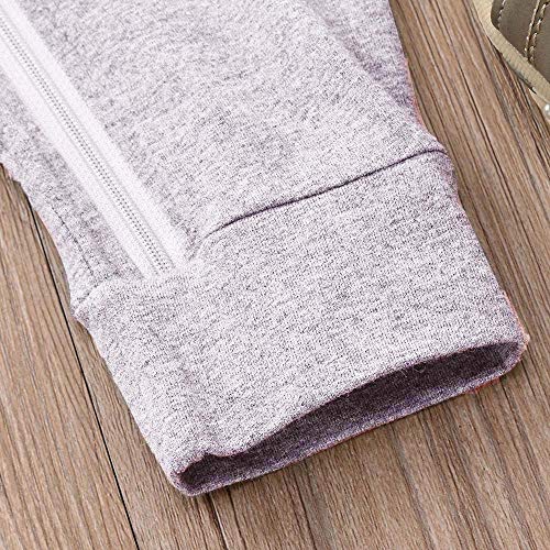 YWLINK Mono con Capucha Bebé ReciéN Nacido NiñOs NiñAs Manga Larga Caricatura Dinosaurio Cremallera con Capucha Mameluco Lindo Ocio Comodo Pijama Regalo De CumpleañOs(Gris,0-6 meses/70)