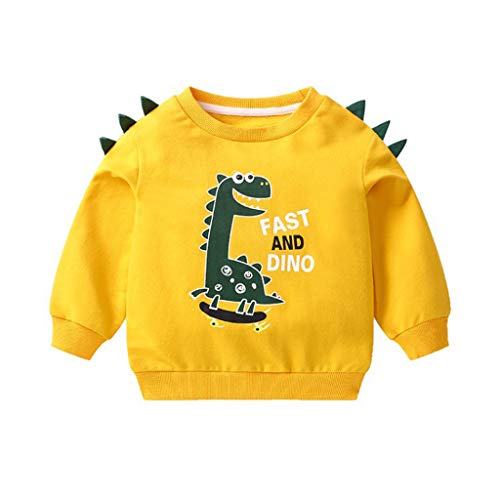 YWLINK Sudadera NiñO OtoñO Invierno De Manga Larga SuéTer De Dinosaurio EstéReo De Dibujos Animados Jersey Casual Camiseta Suelta Mezcla De AlgodóN Tops Ropa Deportiva Regalo De CumpleañOs