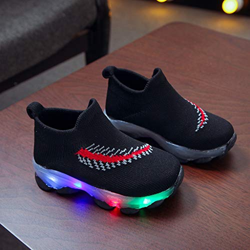 YWLINK Zapatos Luminosos Led NiñOs Y NiñAs Zapatos Casuales Transpirables Antideslizantes Zapatos Ligeros Calcetines Zapatos Comodo Zapatos Planos Zapatillas Luminosas Regalo De CumpleañOs(21-30EU)