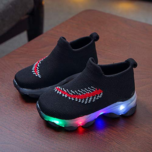 YWLINK Zapatos Luminosos Led NiñOs Y NiñAs Zapatos Casuales Transpirables Antideslizantes Zapatos Ligeros Calcetines Zapatos Comodo Zapatos Planos Zapatillas Luminosas Regalo De CumpleañOs(21-30EU)