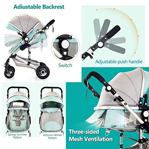 YXCKG Cochecito De Bebe 2 En 1, Silla Paseo Bebe Ligera hasta 25 Kg, Cochecito Plegable De Peso Ligero Compacto Cochecito De Niño, De 5 Puntos del Cinturón De Seguridad, (Color : Red)
