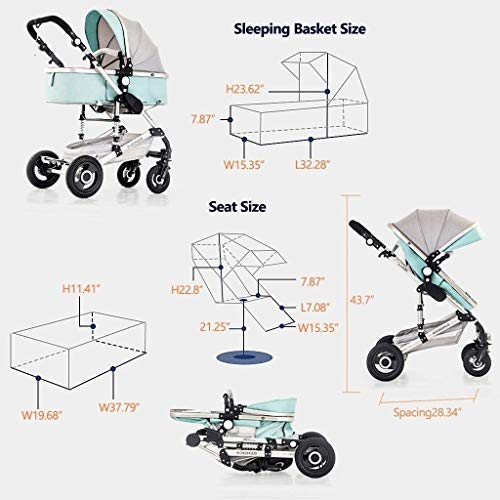 YXCKG Cochecito De Bebe 2 En 1, Silla Paseo Bebe Ligera hasta 25 Kg, Cochecito Plegable De Peso Ligero Compacto Cochecito De Niño, De 5 Puntos del Cinturón De Seguridad, (Color : Red)