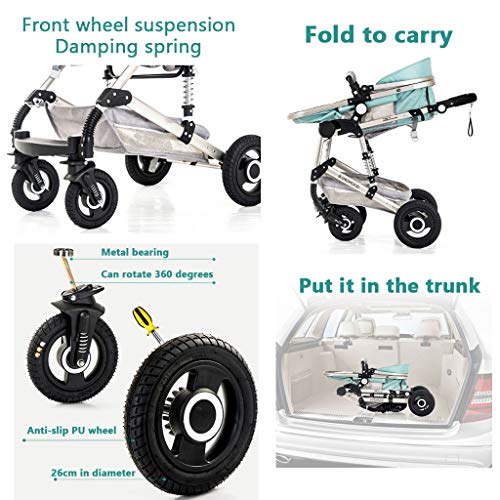 YXCKG Cochecito De Bebe 2 En 1, Silla Paseo Bebe Ligera hasta 25 Kg, Cochecito Plegable De Peso Ligero Compacto Cochecito De Niño, De 5 Puntos del Cinturón De Seguridad, (Color : Red)