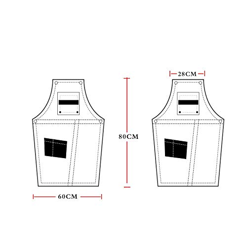 YXDZ Delantal Moda Coreana Personalidad Peluquería Tienda De Té Café Ropa De Trabajo Tienda De Flores Hombres Y Mujeres Restaurante Negro B