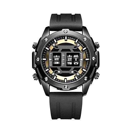 Yyqt Relojes de los Hombres Deportes, Moda Casual Viste el Reloj de Pulsera de Cuarzo Militares balanceo Tiempo Famosa Marca de fábrica Superior de los Hombres (Color : A)