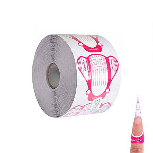 yyuezhi Nail Formulario Guía de acrílico Moldes Uñas Guías Extensión Pegatinas Formas Moldes Extensiones de Punta de Uñas Moldes Herramienta de Bricolaje de Uñas de Manicura 500 Pcs (Rosado)