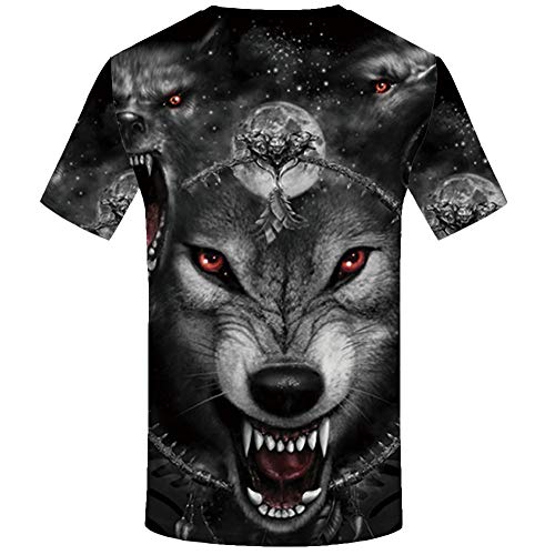 Zaima Camiseta Unisex 3D De Lobo con Estampado De Animales para Hombre Camisetas Casuales De Manga Corta Personalizadas De Verano Camisetas