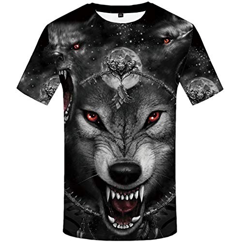 Zaima Camiseta Unisex 3D De Lobo con Estampado De Animales para Hombre Camisetas Casuales De Manga Corta Personalizadas De Verano Camisetas