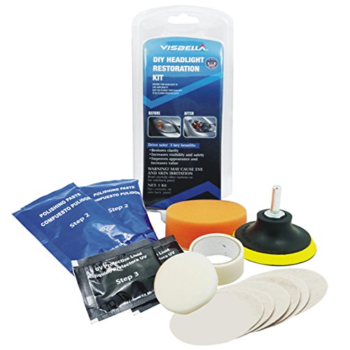 Zantec Accesorios de Coche, Sistema de kit de restauración de lente de faros del coche Kit de herramienta de protección de pulido de restaurador profesional