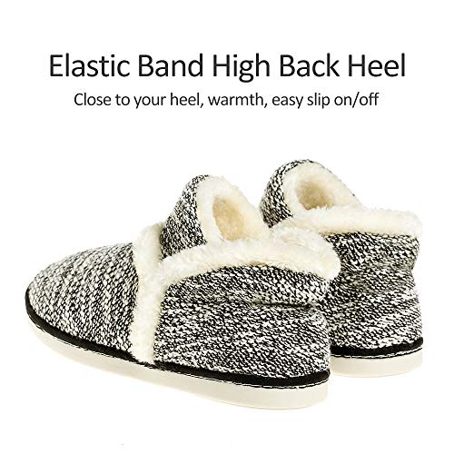 Zapatillas casa para Unisexo Antideslizante Pantufla Cerrada Pelusa Invierno Negro 37-38